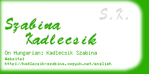 szabina kadlecsik business card